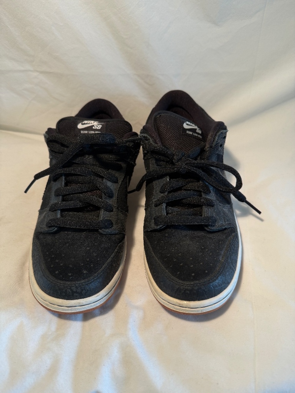 Nike SB Dunk Low Pro Black Croc Embossed Gum Sole Sneakers SZ 8